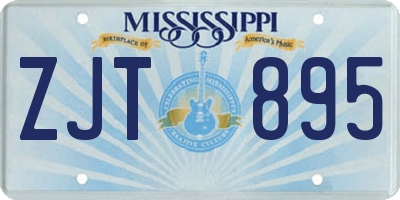 MS license plate ZJT895