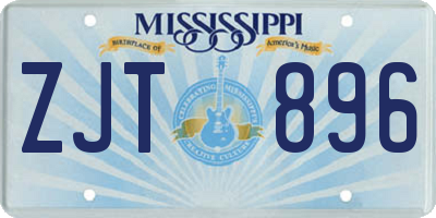 MS license plate ZJT896