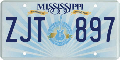 MS license plate ZJT897