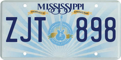 MS license plate ZJT898