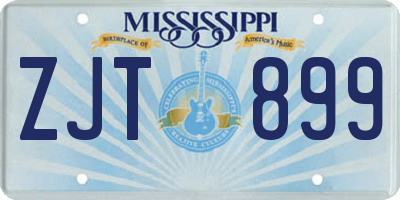 MS license plate ZJT899