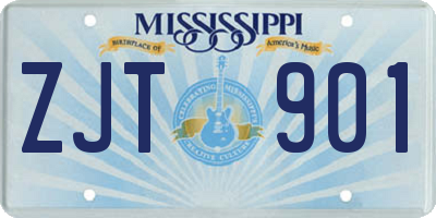 MS license plate ZJT901