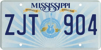 MS license plate ZJT904