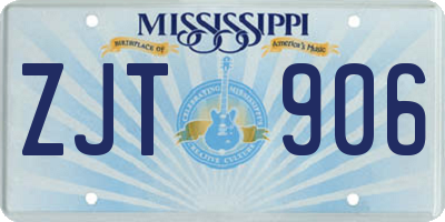 MS license plate ZJT906