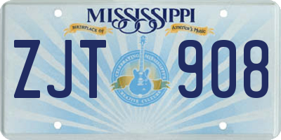 MS license plate ZJT908
