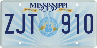MS license plate ZJT910