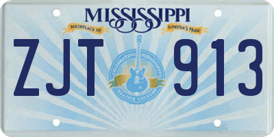 MS license plate ZJT913