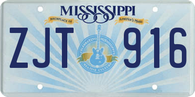 MS license plate ZJT916