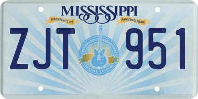 MS license plate ZJT951