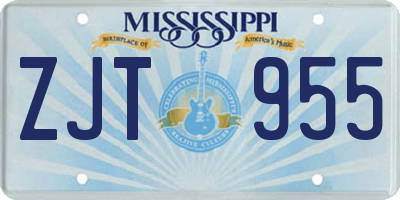 MS license plate ZJT955
