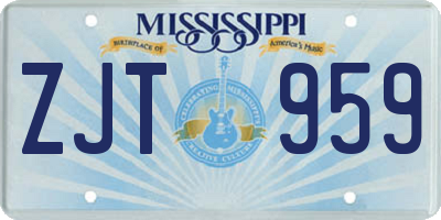 MS license plate ZJT959