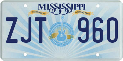 MS license plate ZJT960