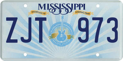 MS license plate ZJT973