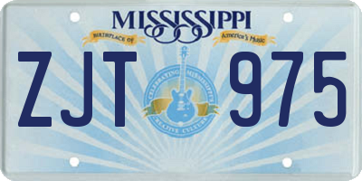 MS license plate ZJT975