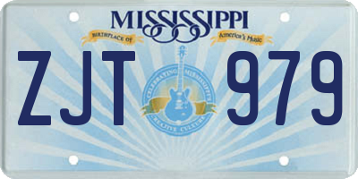 MS license plate ZJT979