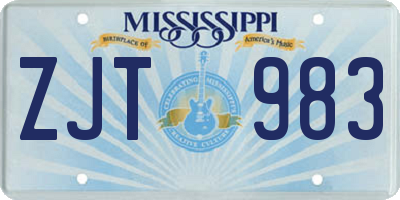 MS license plate ZJT983