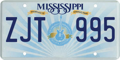 MS license plate ZJT995
