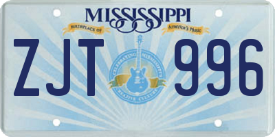 MS license plate ZJT996