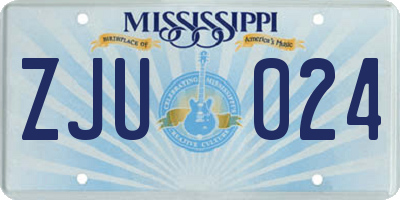 MS license plate ZJU024