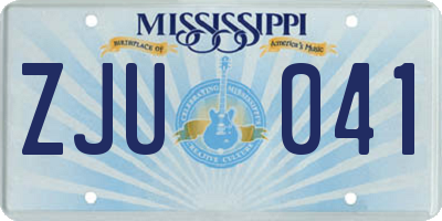 MS license plate ZJU041