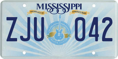 MS license plate ZJU042