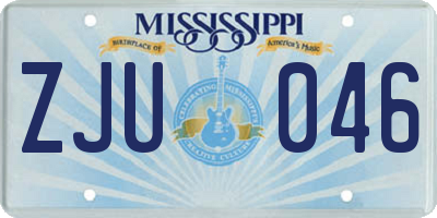MS license plate ZJU046