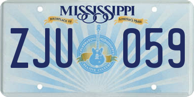 MS license plate ZJU059