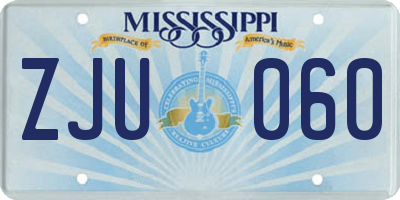 MS license plate ZJU060