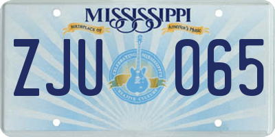MS license plate ZJU065