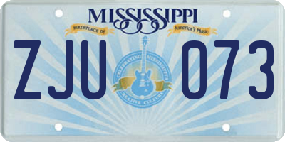 MS license plate ZJU073
