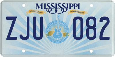 MS license plate ZJU082