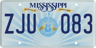MS license plate ZJU083