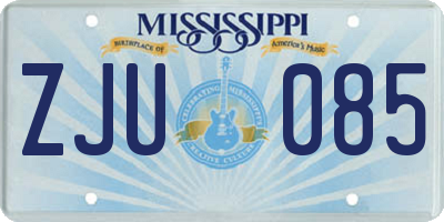 MS license plate ZJU085