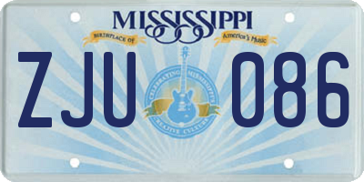 MS license plate ZJU086