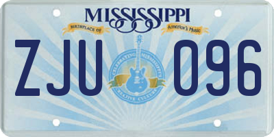 MS license plate ZJU096