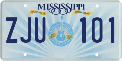 MS license plate ZJU101