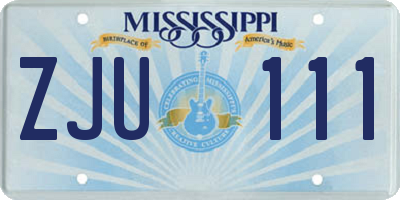 MS license plate ZJU111