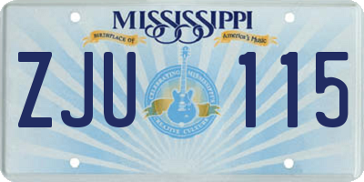 MS license plate ZJU115