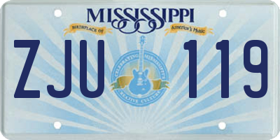 MS license plate ZJU119