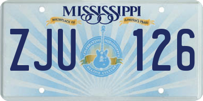 MS license plate ZJU126