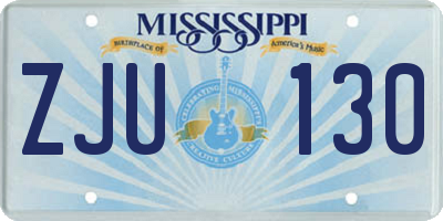 MS license plate ZJU130