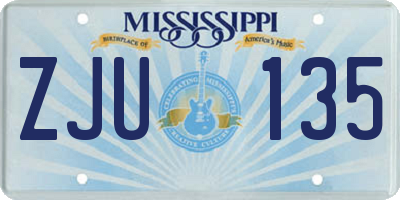 MS license plate ZJU135