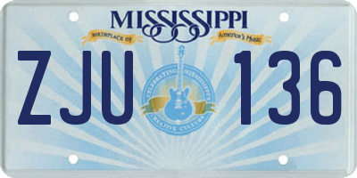 MS license plate ZJU136