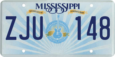 MS license plate ZJU148