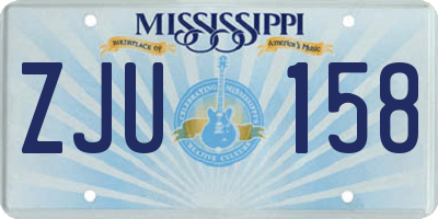 MS license plate ZJU158