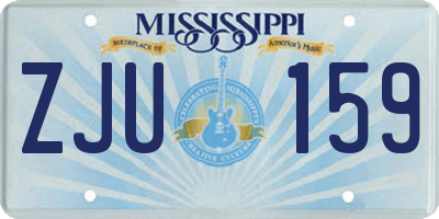 MS license plate ZJU159