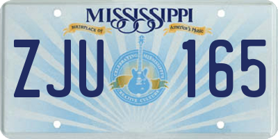 MS license plate ZJU165