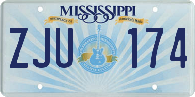 MS license plate ZJU174