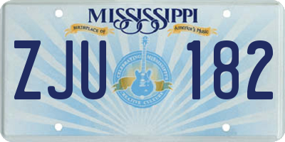 MS license plate ZJU182