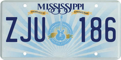 MS license plate ZJU186